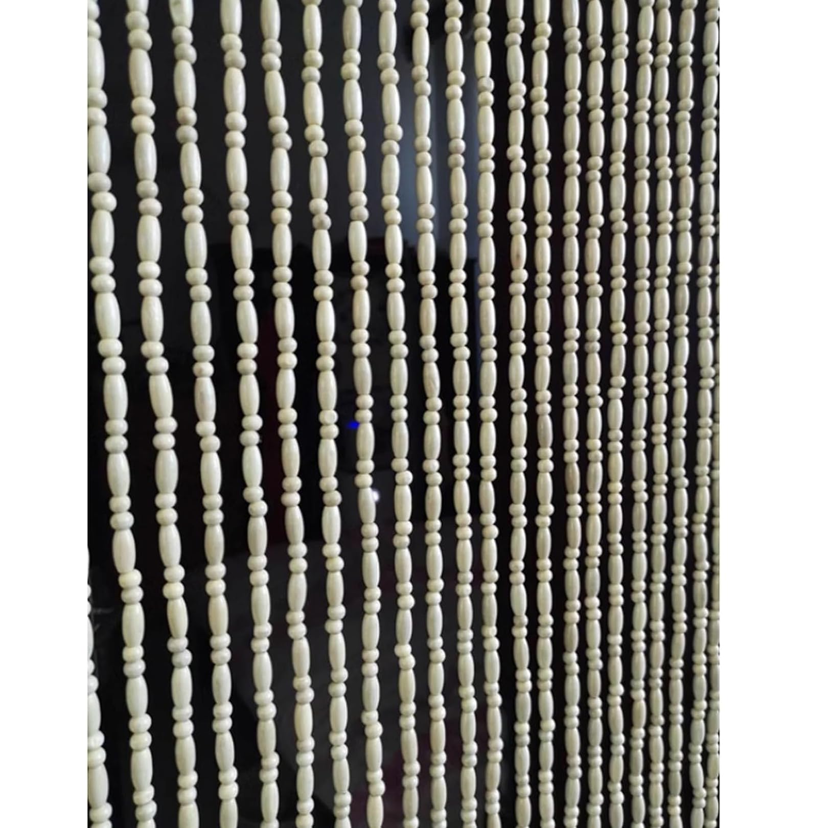 Rideau à Perles en Bois Panneau de Décorative pour Maison Moustiquaire Rideaux Exterieur Cloison de Séparation de Pièces pour Entrée de Couloir,Chambre,Salon,Balcons (61 brins 95cm x 210cm)