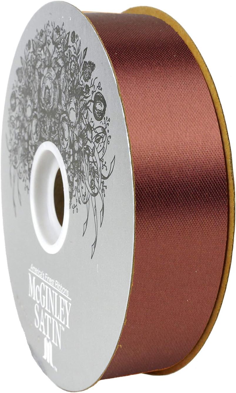 McGinley Mills 1.3" W Acetate Satin Ribbon, Chocolate Brown
