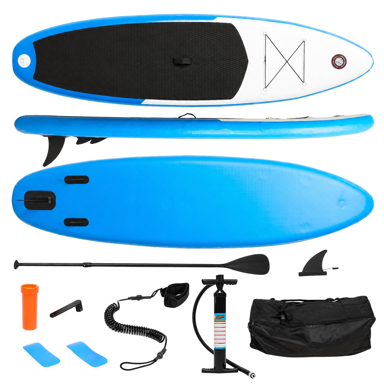 FERNVALE 10FT Inflatable Stand Up Paddle Board SUP Set, Durable 3-Layer PVC Surfboard with Pump, Paddle, Backpack & Accessories Kit, High Stability 270L SUP Paddle Board (Dark blue)