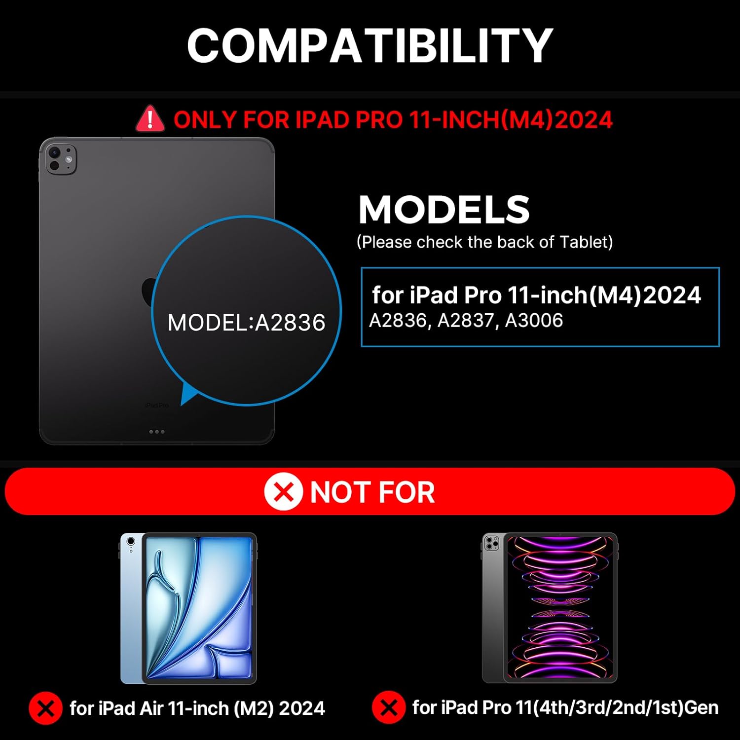 typecase Edge Keyboard Case for iPad Pro 11-inch (M4)2024,Magic Keyboard with 11 Colors Backlight for iPad Pro 11,Keyboard Case with Pencil Holder,Built-in Trackpad,Easy-Set Magnetic Stand,Space Black