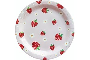 Adorable 9" Strawberry Party Plates: A Berry-tiful Addition to Your Celebration!