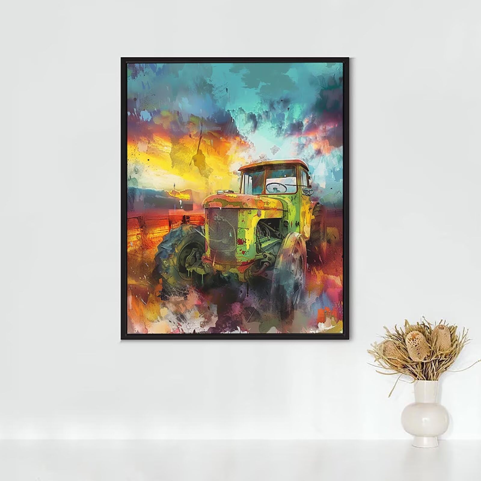 Diamond Painting Meccanico, Diamond Painting Erwachsene Trattore Bastelset, DIY Diamant Malerei Runder Vollbohrer Diamanten Kinder Malerei Stickerei Kreuzstich Dekoration, Geschenk 90x120 cm PJY9 9-Y