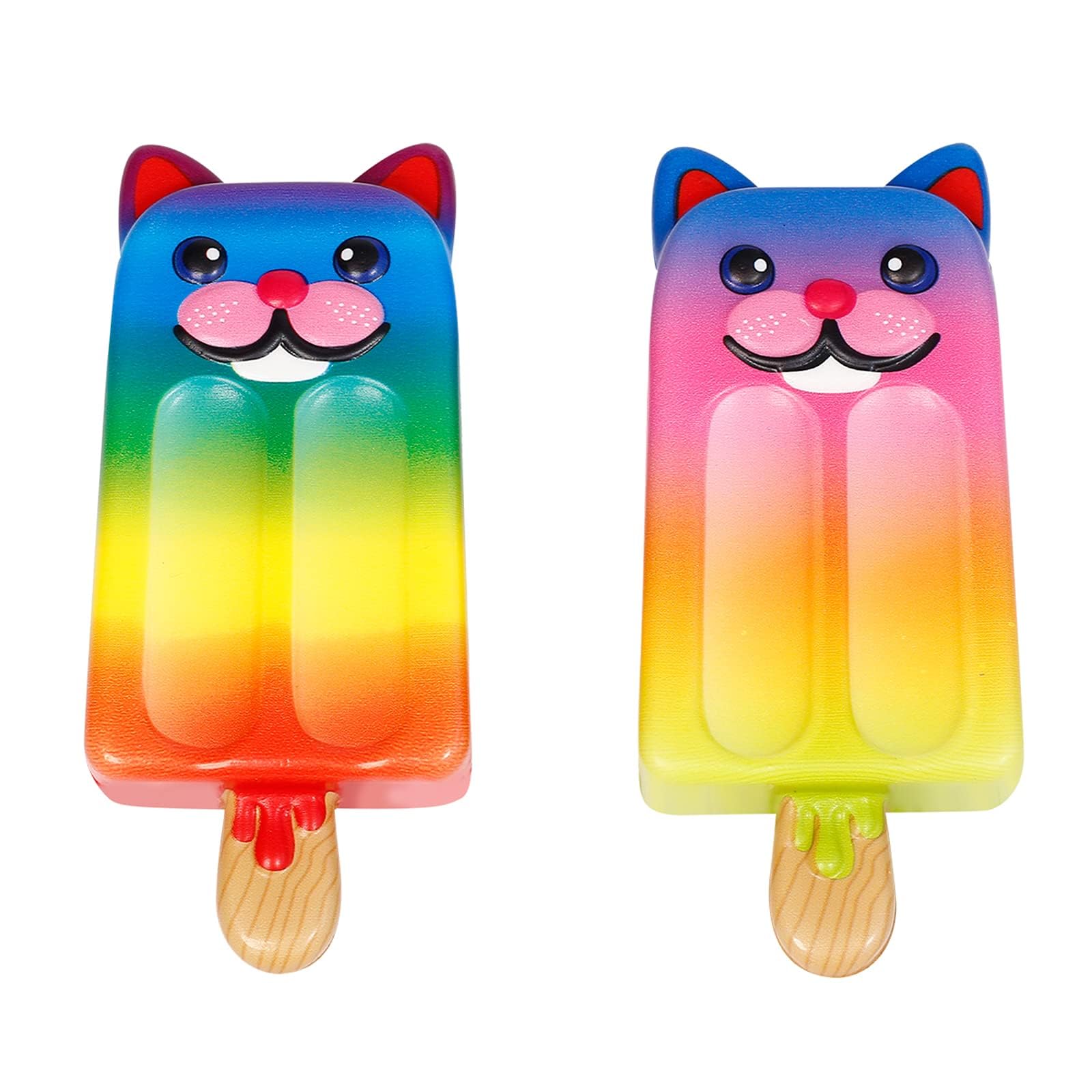 Anboor Squishies Gato de hielo 2 piezas juguete de pellizco alivio del estrés Kawaii suave squishies colección de regalos