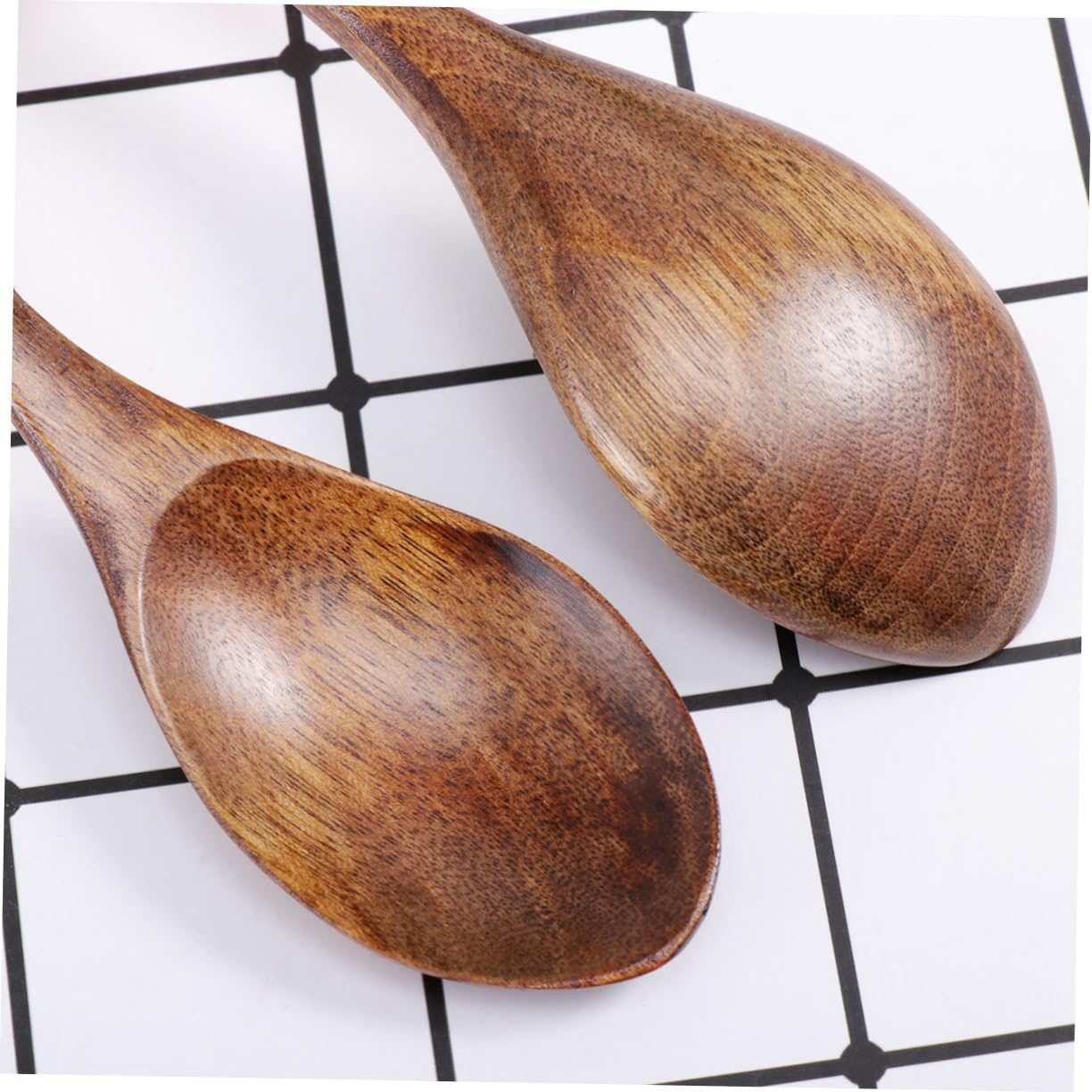 OFFSCH Wood Mini Honey Spoons 3 Pack Handmade Short Handle Sugar Spoon Stylish for Cooking