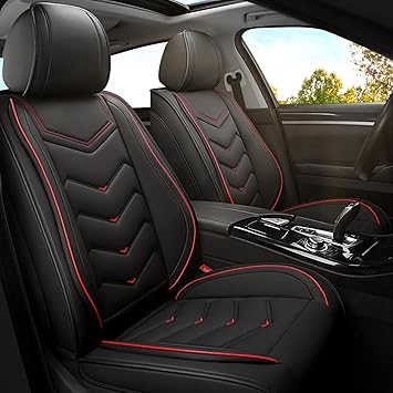 ADERN Car Seat Covers for Honda Accord 2000-2026, Premium Nappa Leather Car Seat Cover, Stylish Sport Seat Covers, Automobile Seat Cover Sets.Standard 2 Seats/Black