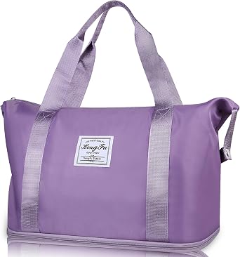 Travel Duffle Bag for Women, Weekender Overnight Carry On Bag for Women, Foldable Waterproof Gym Luggage with Wet Compartment