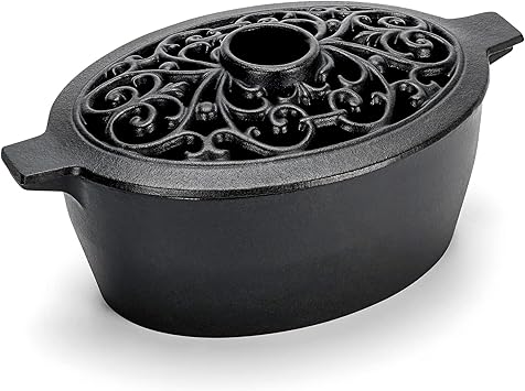 Wood Stove Steamer, Cast Iron Humidifier, Rust Resistant, Lattice Top