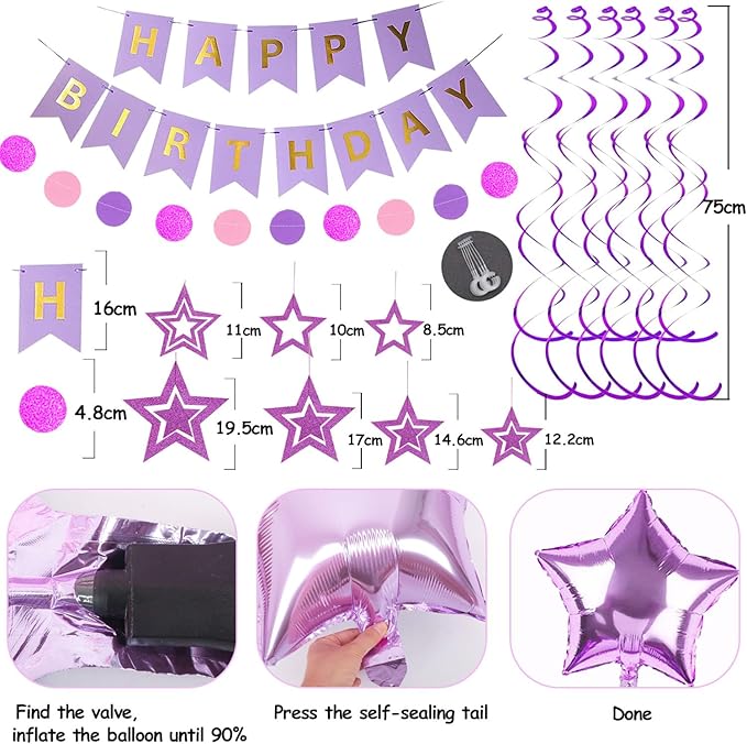 Kit Decoración Fiesta Estrella Globos y Banderín miniatura 3