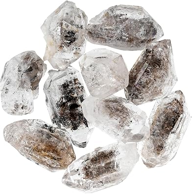 ColouredRocks 50 carats. BLACK HERKIMER DIAMOND Crystals, Raw Stones, Rough Gemstones, Jewelry Making Supply, Cabbing, Polishing, Cutting, DIY, Crafts 8-9 pcs. 10-15 mm.