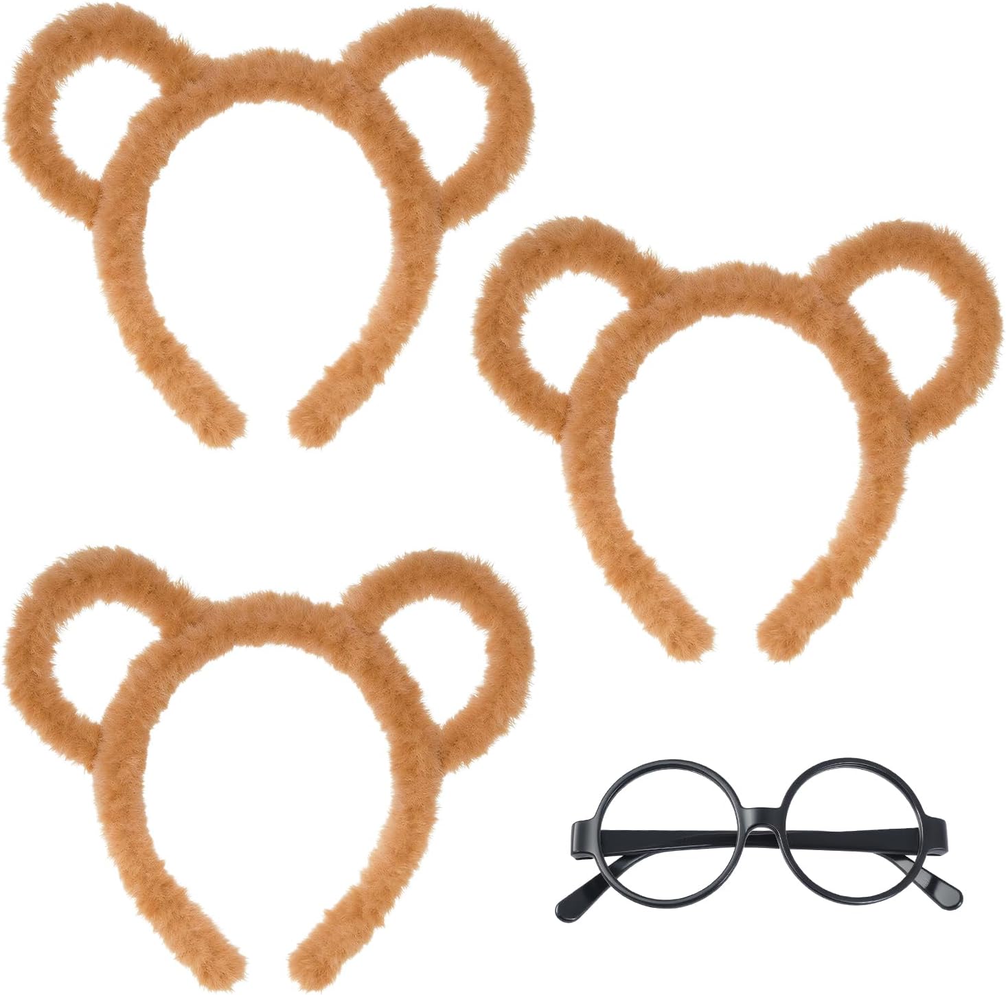 Costume Accessories Set 3 Pcs Ears Headband with Glasses for Women Girls