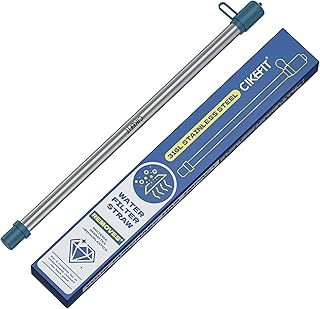 Personal Survival Straw.316L Stainless Steel Reusable Water Filter Straw Portable Water Purifier Straw for Camping Hiking Backpacking Travel, Emergency Survival Gear (Navy Blue, 1 Pcs)