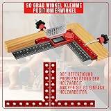 Trhillsbrad 90 Degree Angle Clamp Angle Tensioner Positioning Angle 140 mm/5.5 Inch, Pack of 8 Mounting Clips, Measuring Angle Right Angle Clamp for Carpenter's Tool, Angle Tensioner DIY - 5