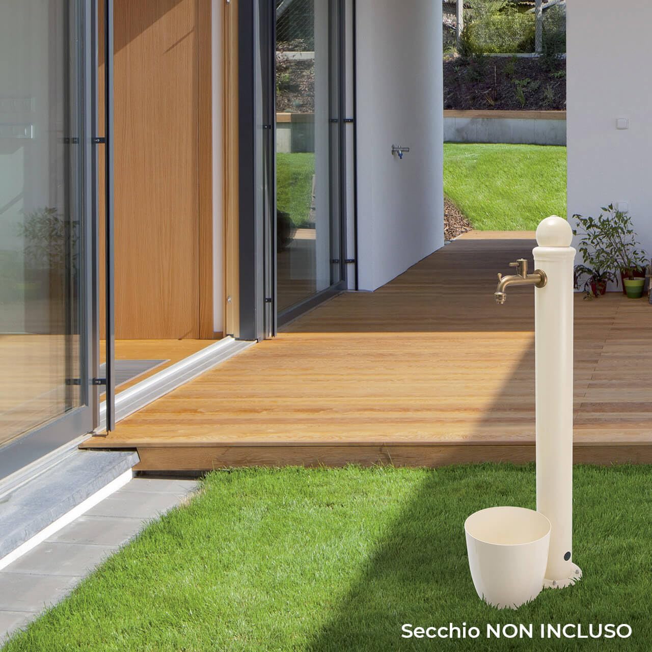 Fontana in ferro a Colonna da Giardino Con rubinetto e Porta Gomma BEL FER 42/ARM colore antracite