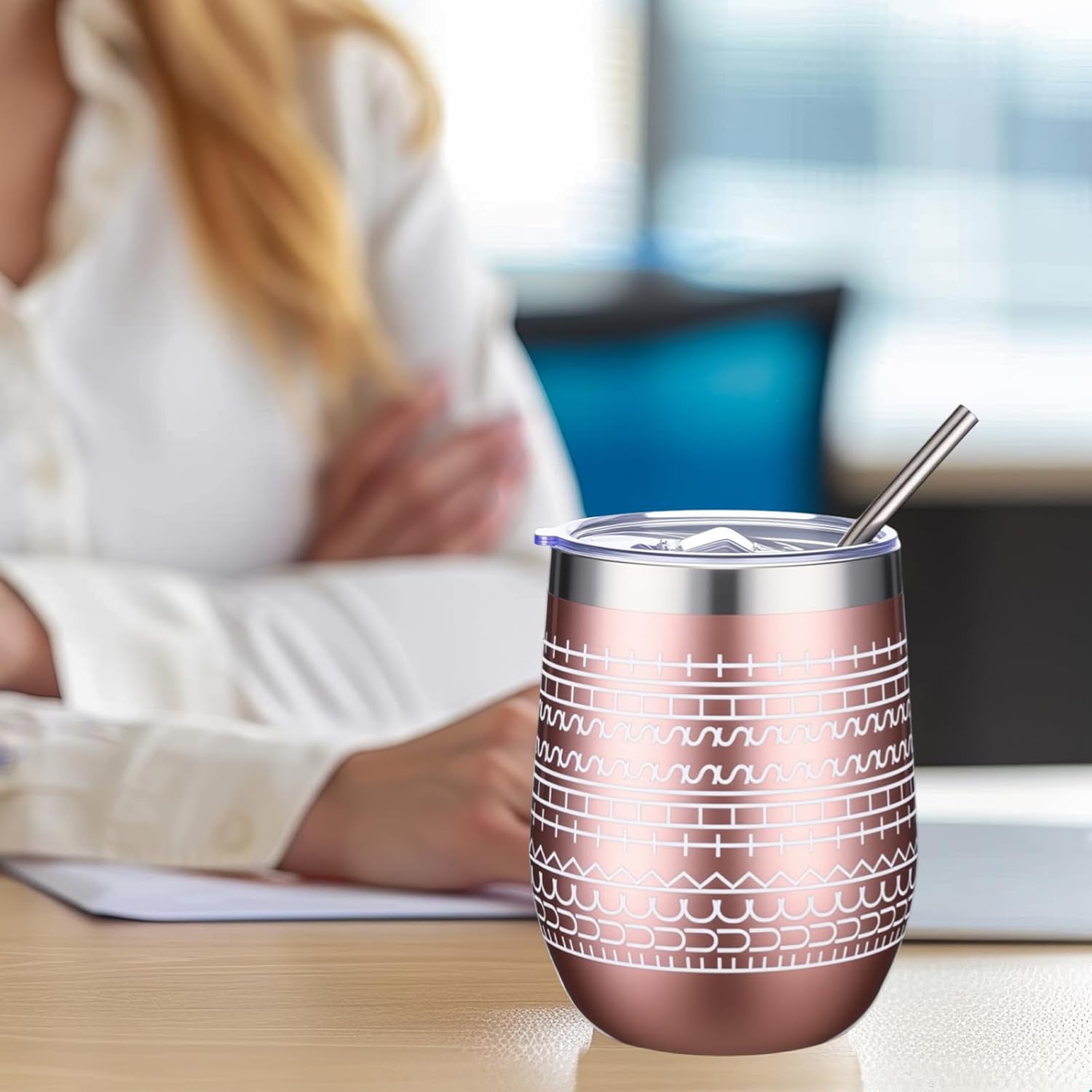 Geiserailie 2 Pcs 12 oz Funny Message Coffee Mug Birthday White Elephant Gifts Stainless Steel Insulated Tumblers Wine Cup Gag Gift for for Employee Appreciation Coworkers Friends Father (Rose Gold) - Image 5