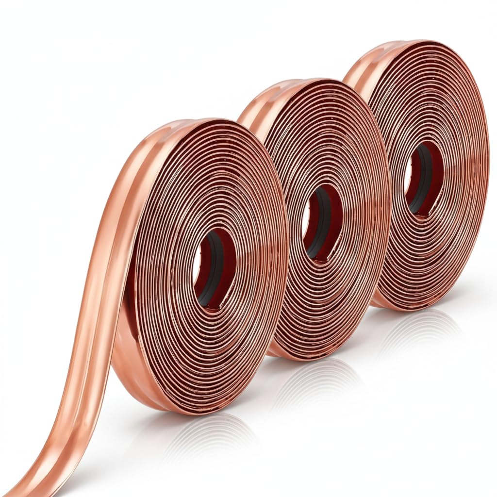 Roxbury Wall Molding Trim - Wall Molding Trim & Corner Guards & Caulk Strip, Apply in Table Edge Door Frame Baseboard for Protection and Decoration,(Pack of.3) (Rose Gold)