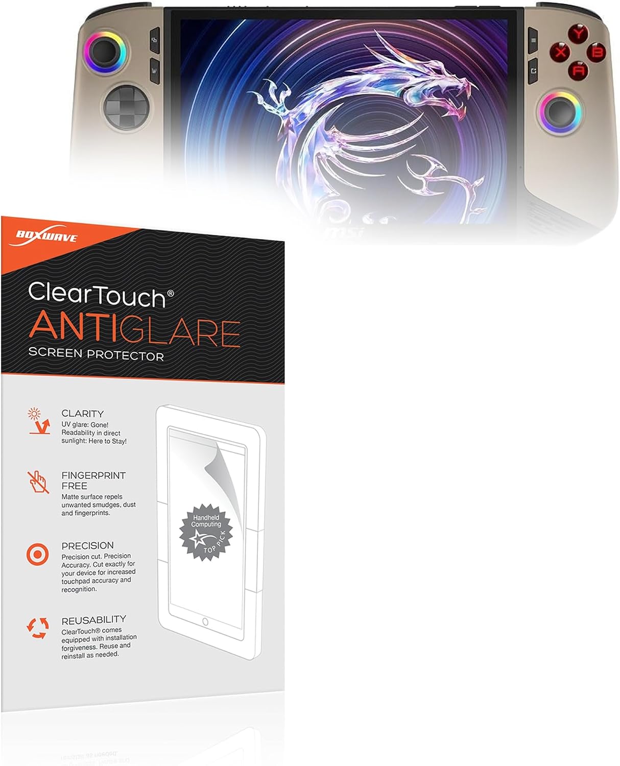 BoxWave Screen Protector Compatible with MSI Claw 8 AI+ A2VM - ClearTouch Anti-Glare (2-Pack), Anti-Fingerprint Matte Film Skin