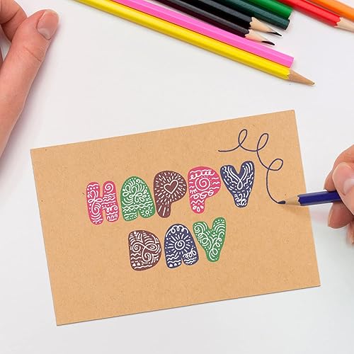 Miniatura 4 de S&O - Cartulina de papel postal de 10.58 oz/m², 4 x 6 pulgadas (ambos lados en blanco) para arte o notas en blanco para correo. Juego de 60