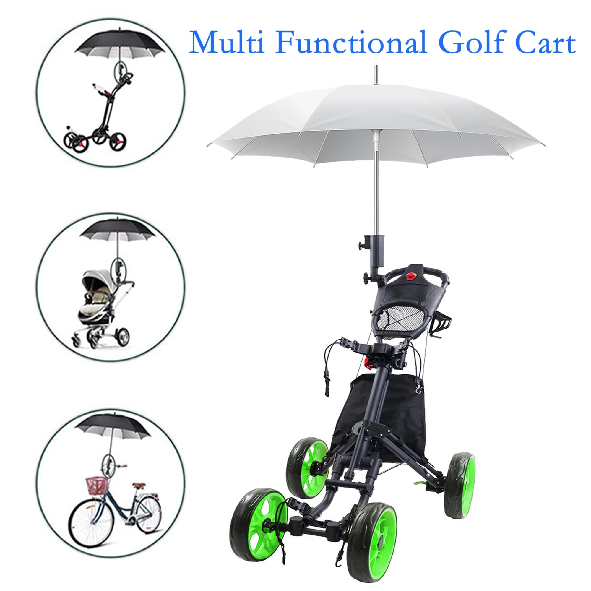Paraguas de Golf Universales Ajustables 180° Negro