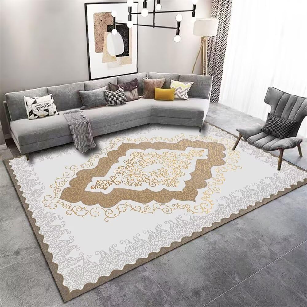 Tapis motif floral vintage gris 200x250cm pour réchauffer un sol de bureau froid