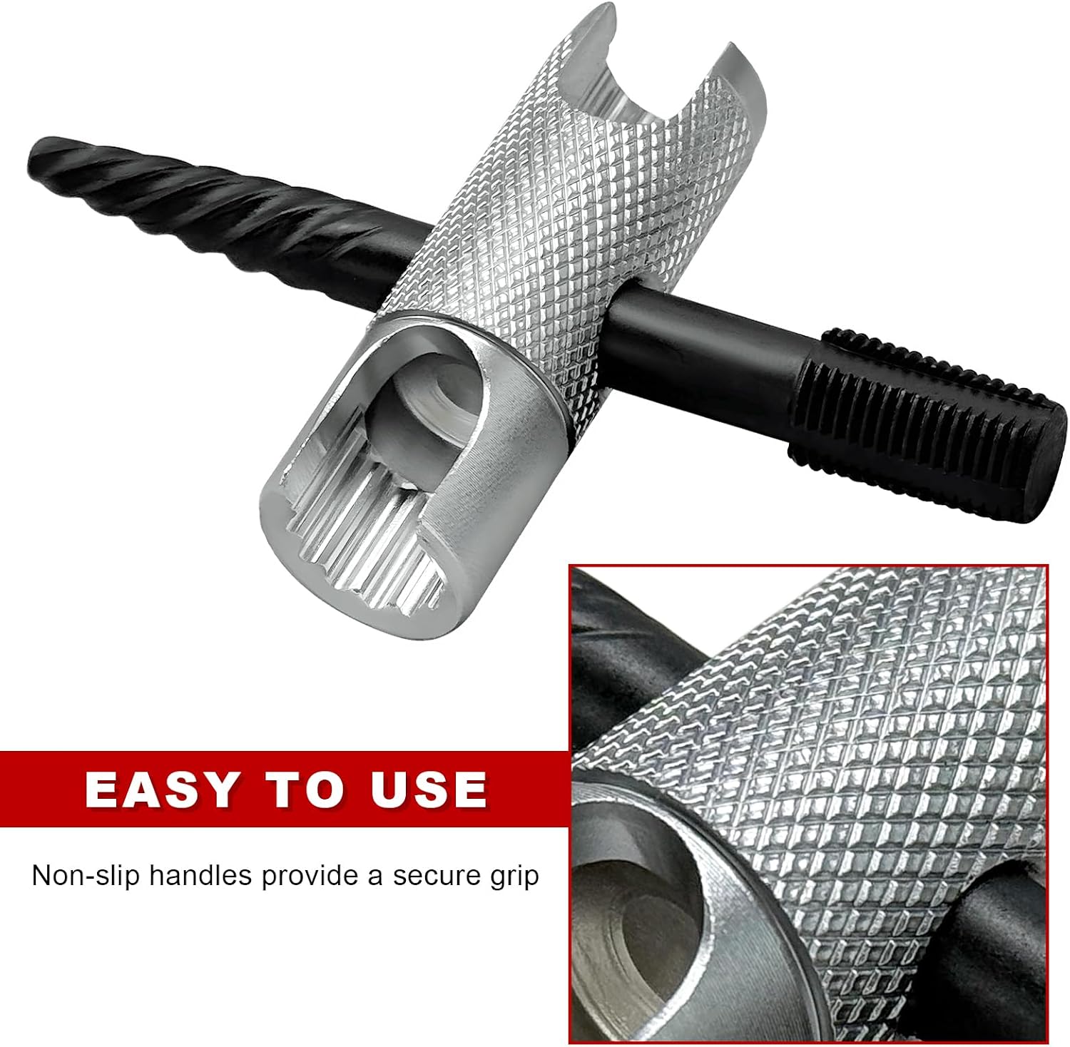 2PCS Grease Fitting Tool, 4 Way Grease Zerk Removal Installation Rethreading Tool, Grease Fitting Multi-Tool Fits 1/4"-28 SAE, 1/8"-NPT, M10x1, M8x1, Hex Sizes 3/8" 5/16" 7/16"