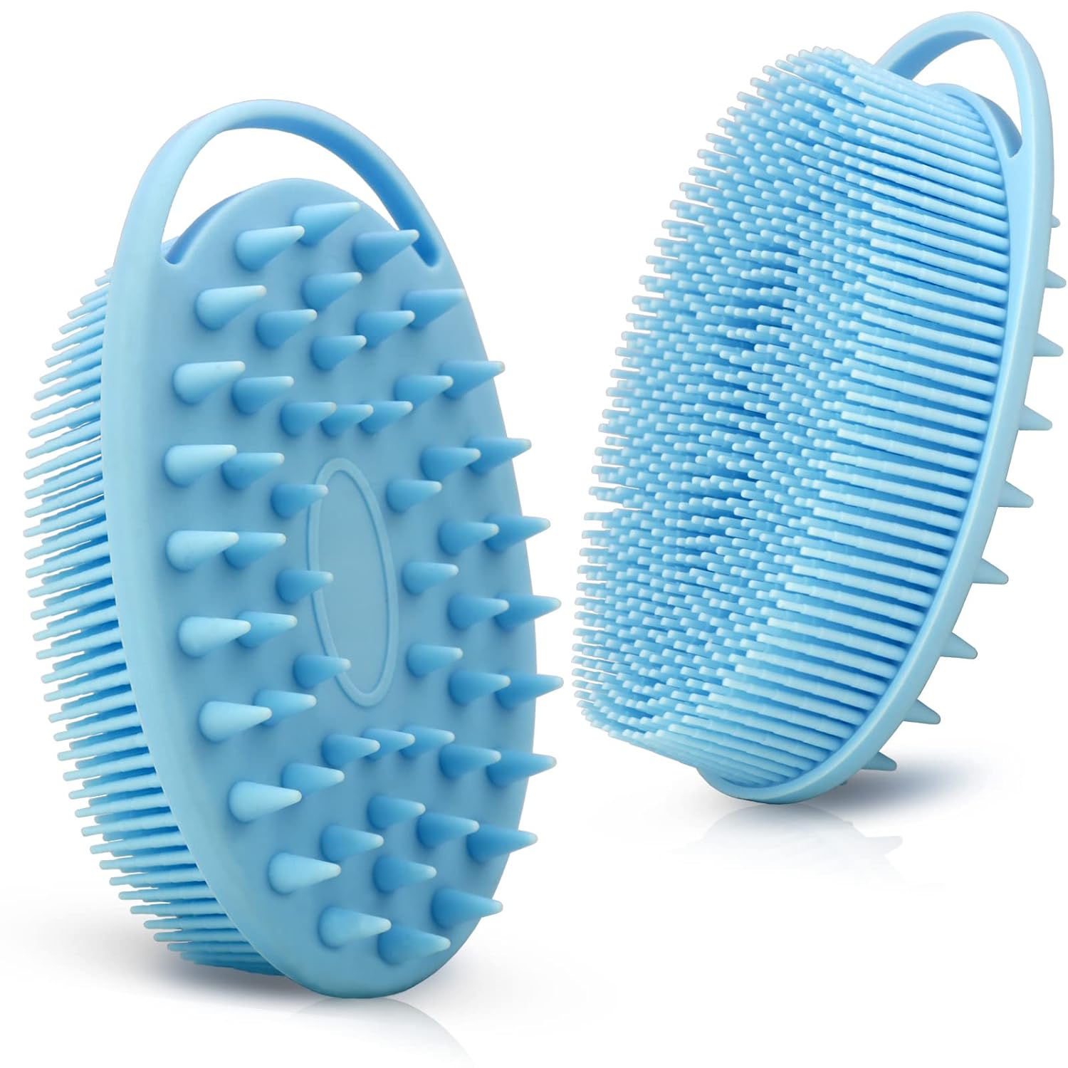 Upgrade 2 in 1 Bath and Shampoo Brush, Silicone Body Scrubber for Use in Shower