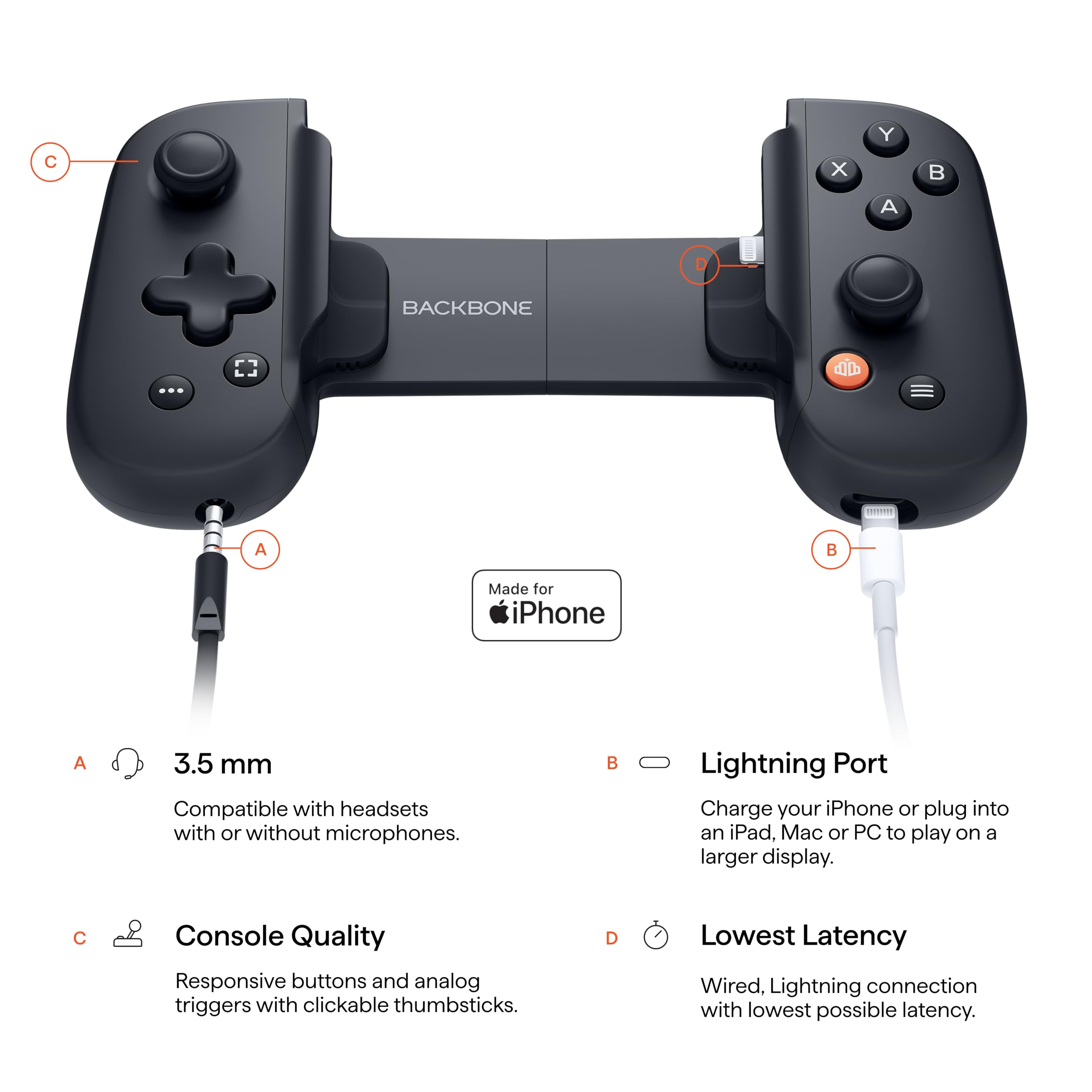 BACKBONE OneMobile for iPhone（Lightning） BACKBONE One Mobile Gaming Controller for iPhone (Lightning) - 1st