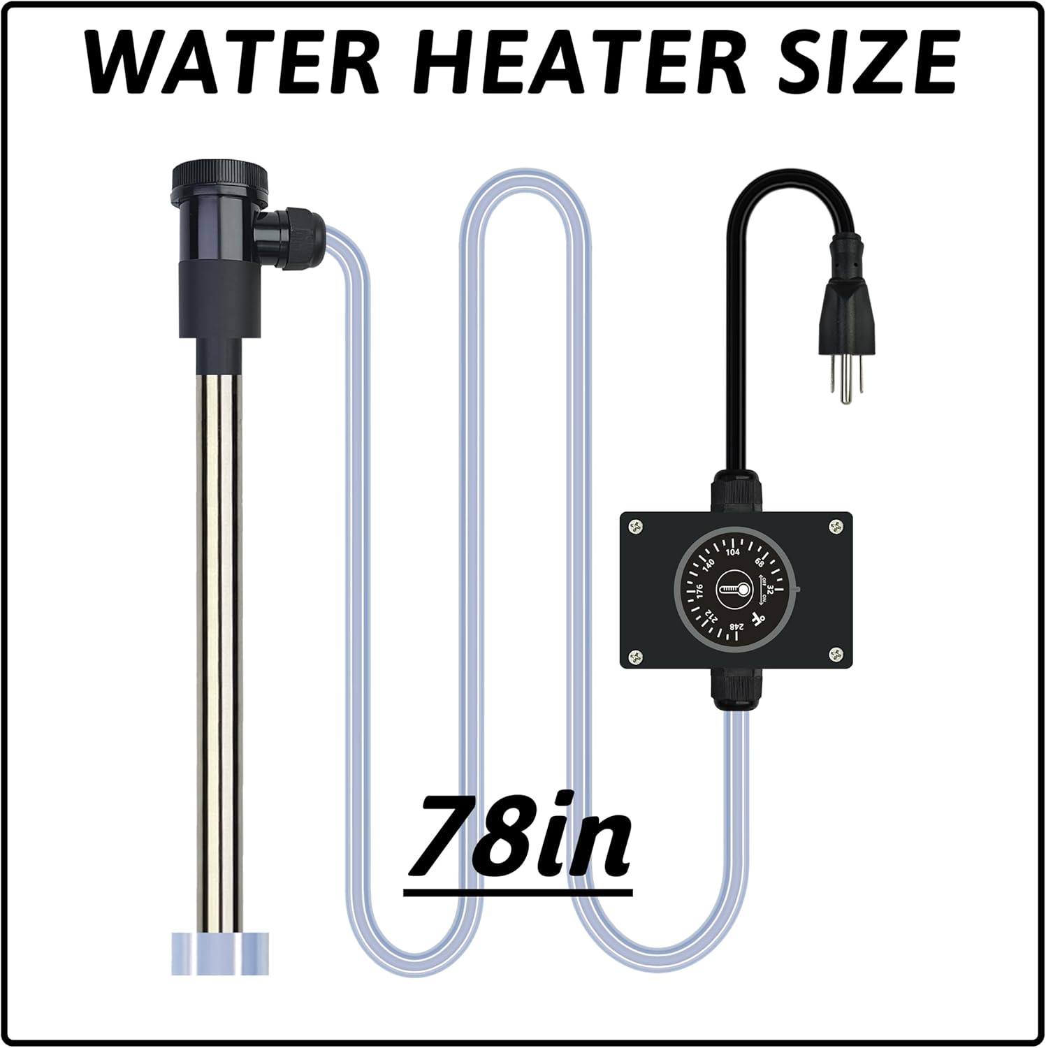 1800W Immersion Water Heater Portable Electric Bathtub & Pool Submersible Water Heater with Temp Control for Bucket, inflatable pool, baptistry, spa tub, above ground pool & Hot Tub - Image 4