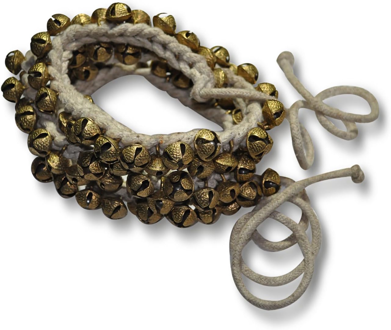 DakshCraft Classical Dance Kathak Brass Ghungru((16 No. Ghungroo) Best Quality(100+100 Bells) Tied with Cotton Cloth