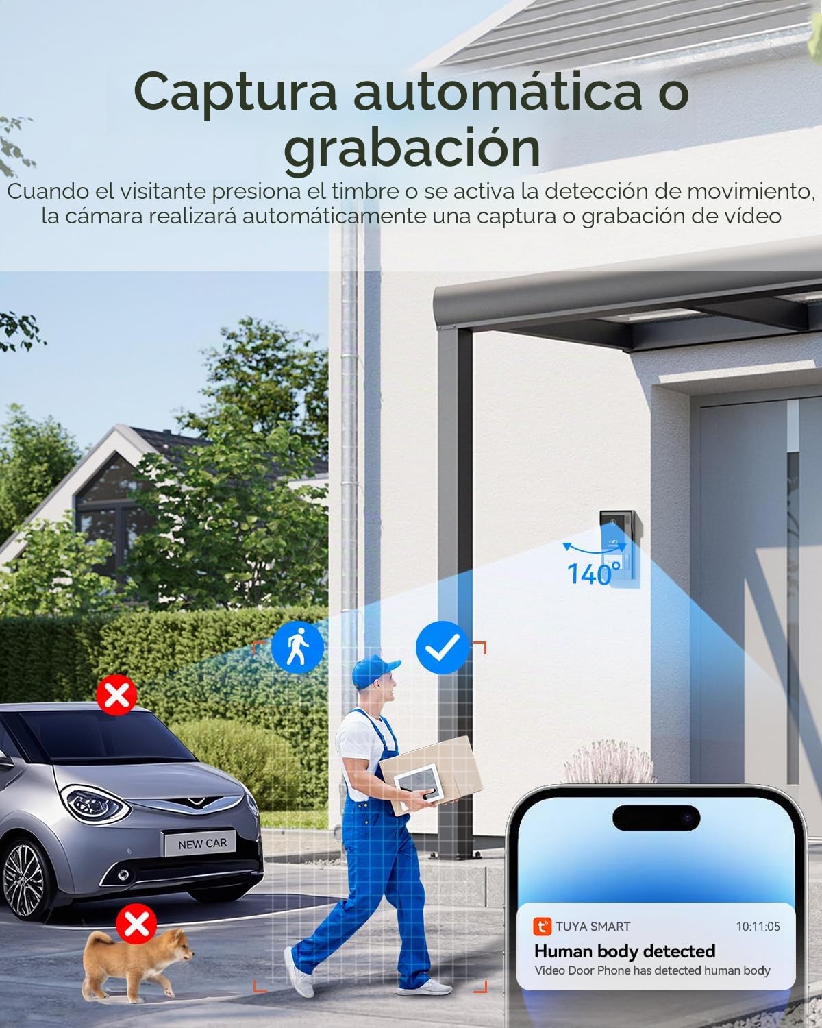 TMEZON Videoportero WiFi Sistema de Intercomunicación 1080P, 7'' Monitor Táctil a Color,Timbre Video Mirilla 2 Hilos,Desbloqueo en Remoto,Audio Bidireccional,Detección de Movimiento Humano