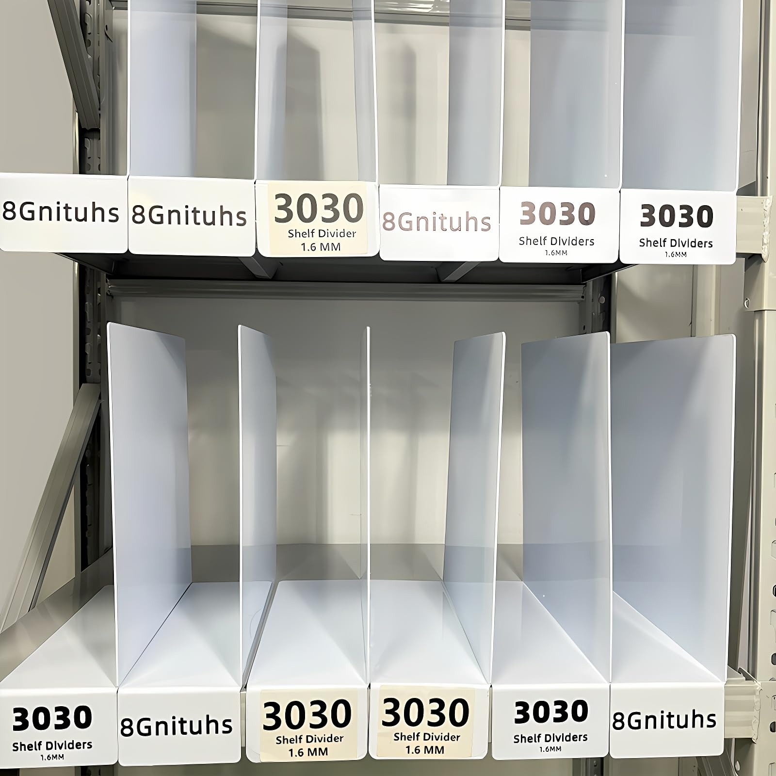 Vici 50 divisori per mensole da 30 cm x 30 cm, 1,6 mm, per magazzini, etichette per scaffali, separatori di carta per stanze artigianali, magazzini, divisori in plastica per scaffali, organizer per