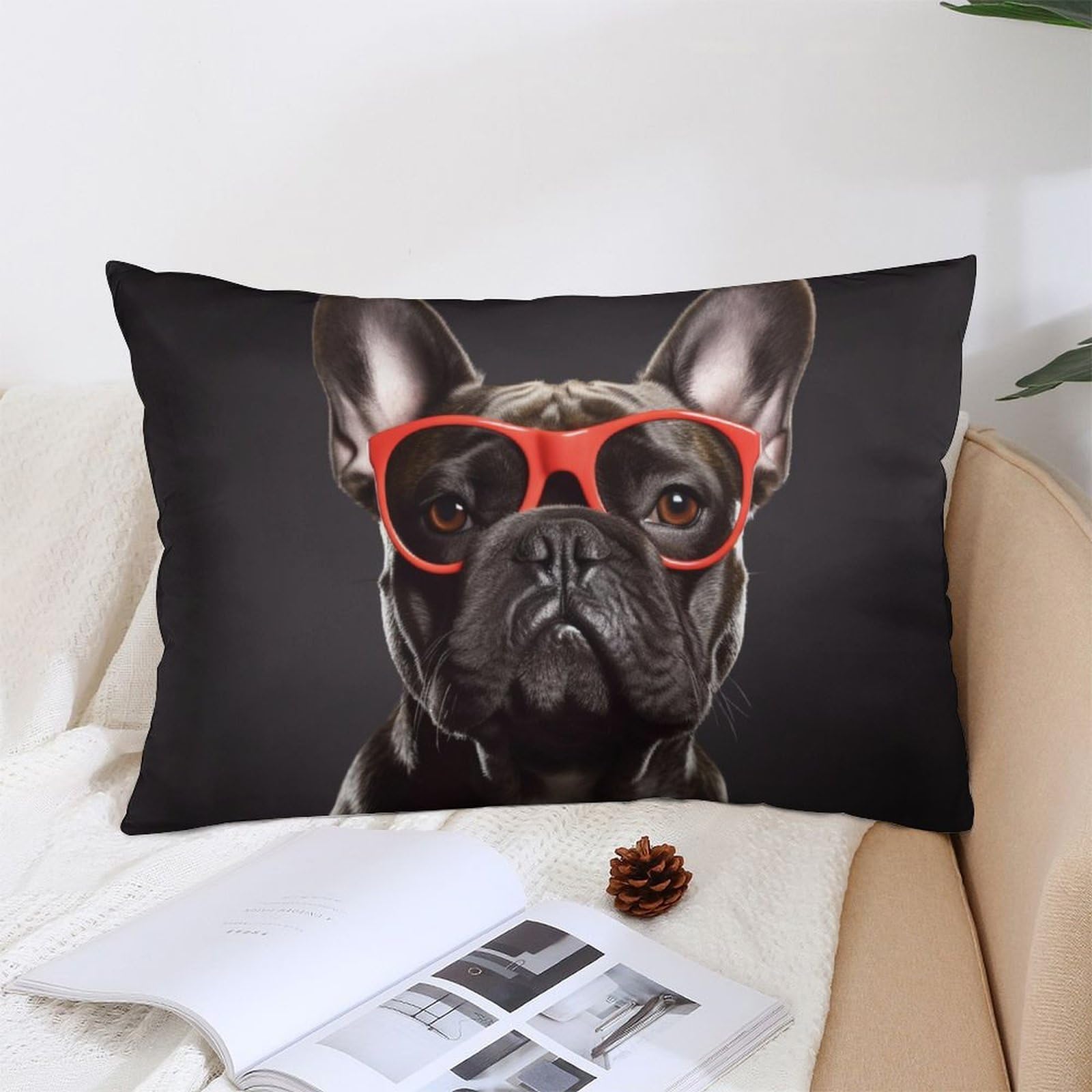 NTVOWPZO Decoration Throw Pillow Covers 12 "x20 Pillowcases Covers French Bulldog Soft Pillowcases Modern Farmhouse Home Decor Sofa Cushions Covers for Couch Bed Living Room