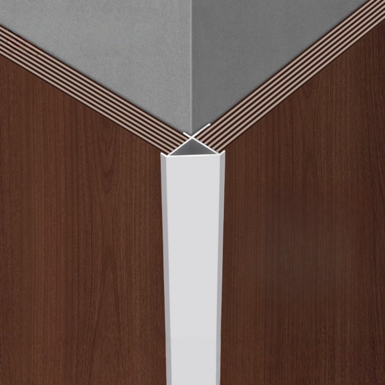Profilé carrelage encastré alu pour angles de cuisine et douche
