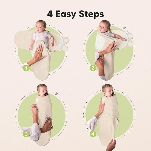 Miniatura 6 de Saco de Dormir para Bebé con Cremallera - Paquete de 3 Mantas para Recién Nacidos 0-3 Meses, Lactante, Niñas, Niños, Saco de Dormir para Recién