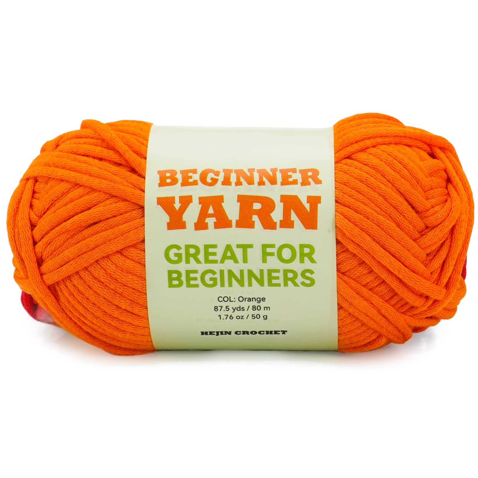 60g Orange Yarn for Crocheting and Knitting;66m (72yds) Cotton Yarn for Beginners with Easy-to-See Stitches;Worsted-Weight Medium #4;Cotton-Nylon Blend Yarn for Beginners Crochet Kit Making
