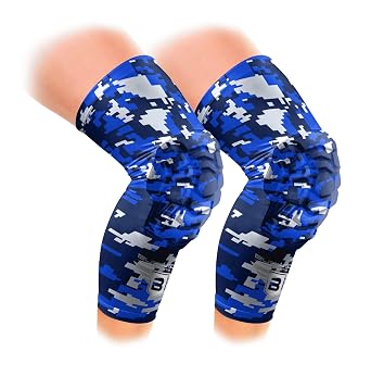 Bucwild Sports Knee Pads/Padded Compression Pro Knee Sleeves 1 Pair Youth & Adult Sizes - Basketball Wrestling Volleyball Black White Red Blue Black Camo, Small Teen/Young Adult