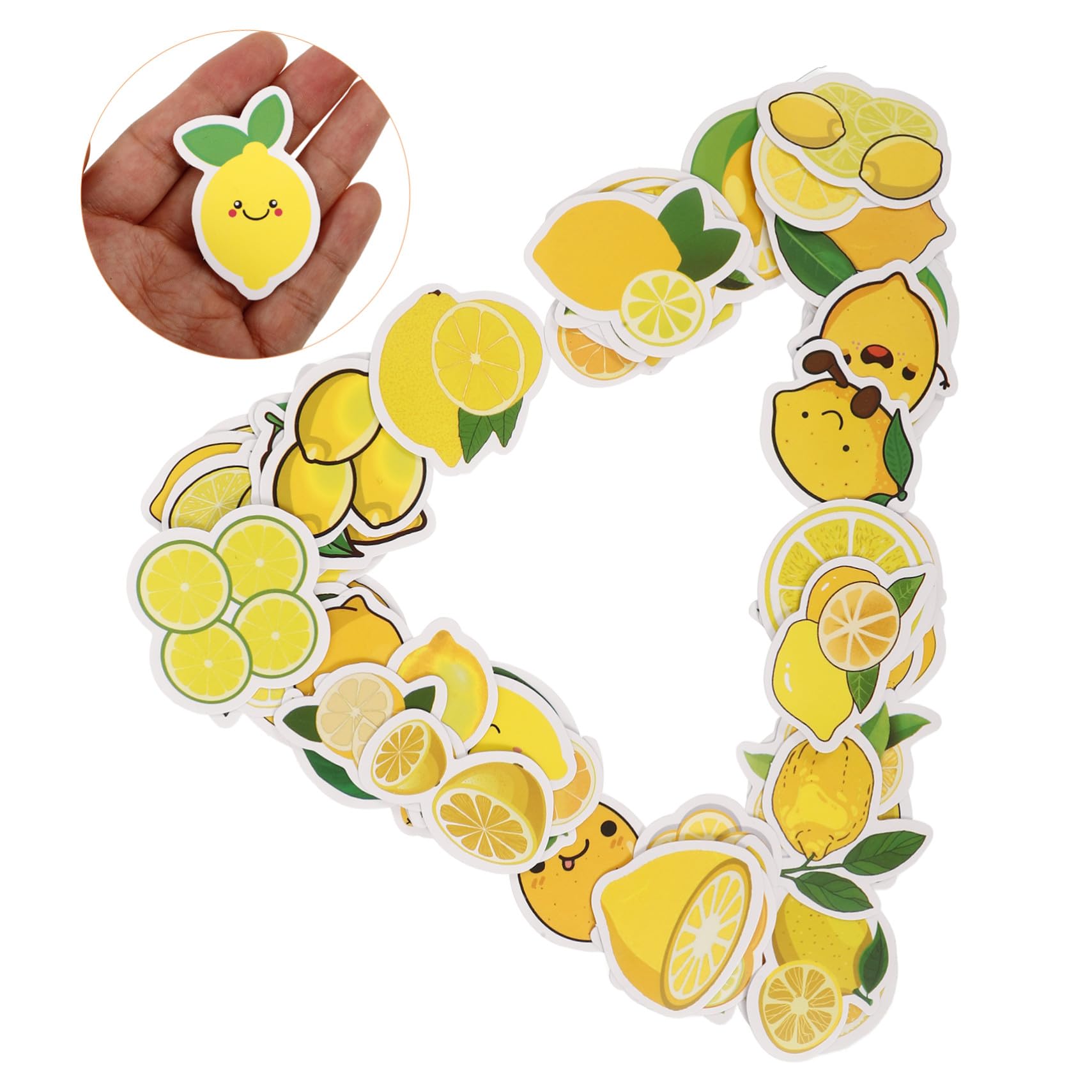 Didiseaon 50 Pegatinas de Limón Dibujos Animados, Pegatinas para Maleta y Nevera Adhesivas Decorativas, Seguras, Estilo Adorable