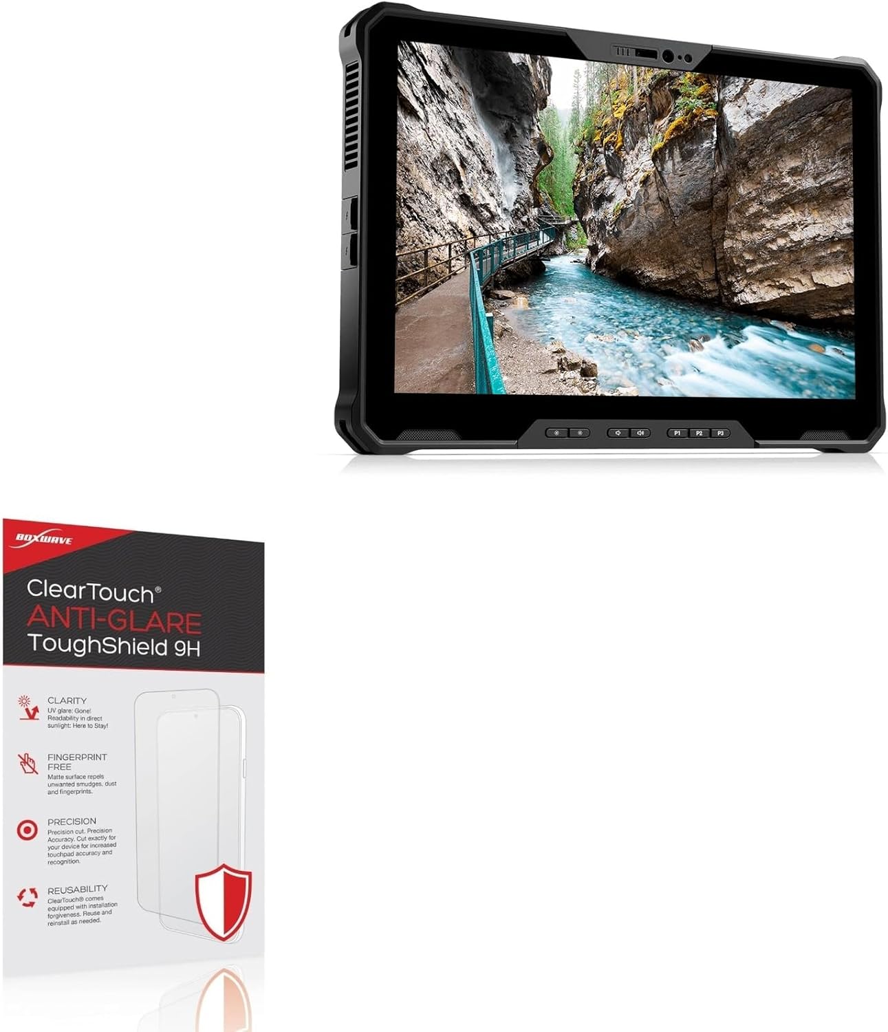 BoxWave Screen Protector Compatible with Dell Latitude 7230 Rugged Extreme Tablet - ClearTouch Anti-Glare ToughShield 9H (2-Pack), Anti-Glare 9H Tough Flexible Film Screen Protector