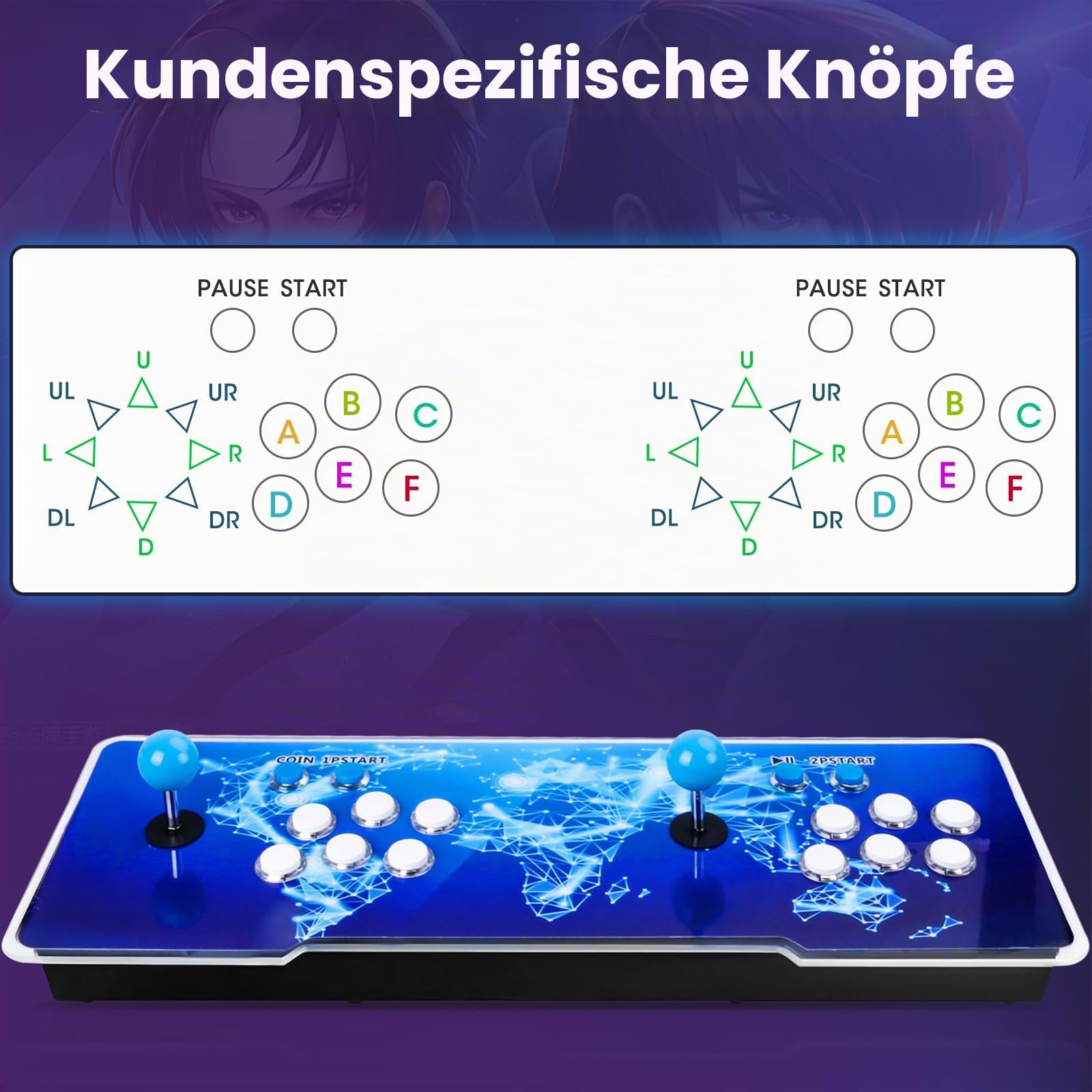 2025 Verbesserte Arcade-Konsole, Pandora-Box, eingebaute 36.800 Spiele, PSP/DC/N64-Simulatoren, 3D-Spiel, 4K-HDMI-Ausgang, geeignet für TV/PC/Projektor, 256 GB TF-Karte, Retro-Spielekonsole