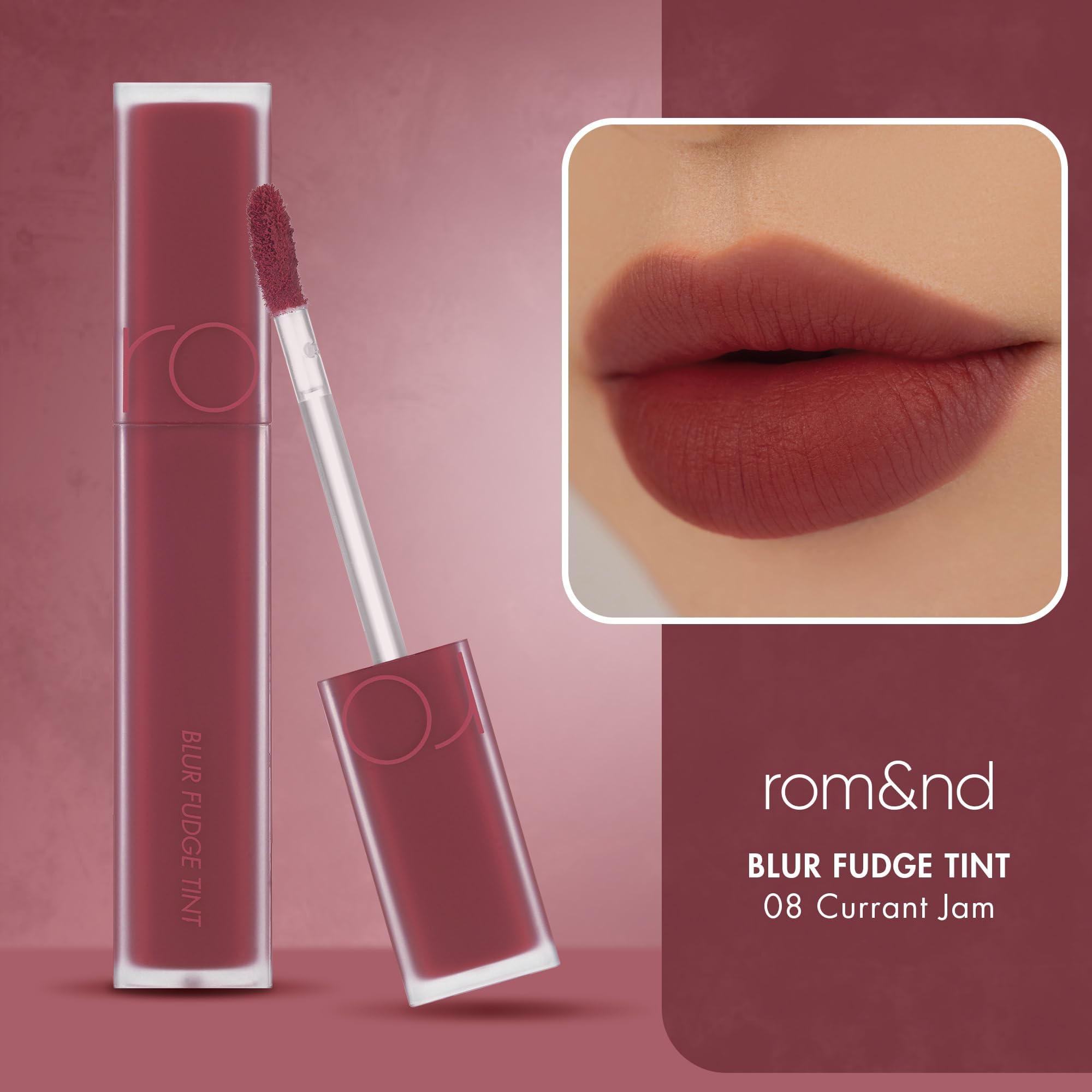 Amazon.com : rom&nd BLUR FUDGE TINT 08 Currant Jam | Velvety Matte