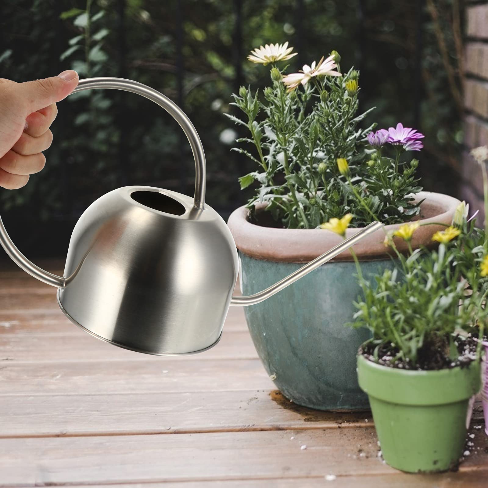 DOITOOL - Annaffiatoio Lungo con beccuccio da 5 l, in Acciaio Inox, per Piante da Fiore