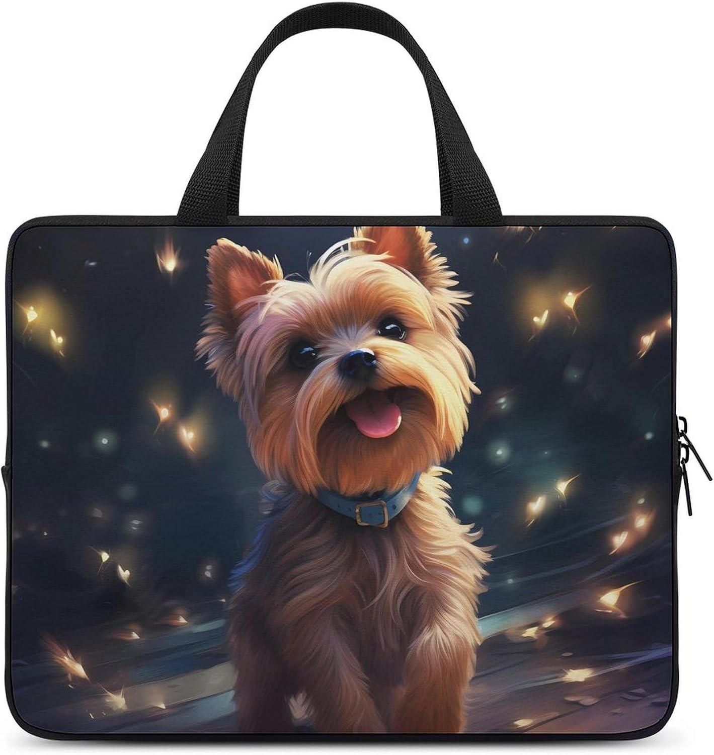 Lovely Yorkie Dog Laptop Bag Durable Waterproof Notebook Carrying Case Computer Bag Briefcase 10inch