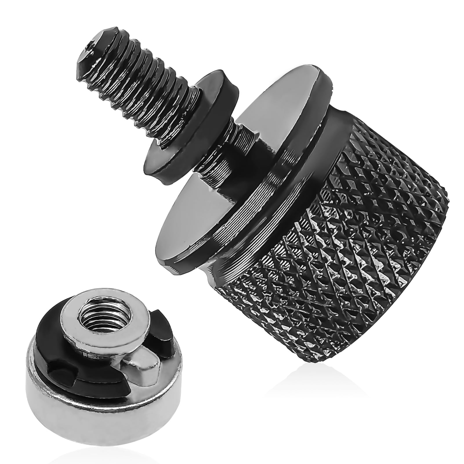 Chrome Rear Fender Seat Bolt Nut Kit, Stainless Steel Seat Screw Quick Mount for 1996-2024 Harley Davidson(Black)