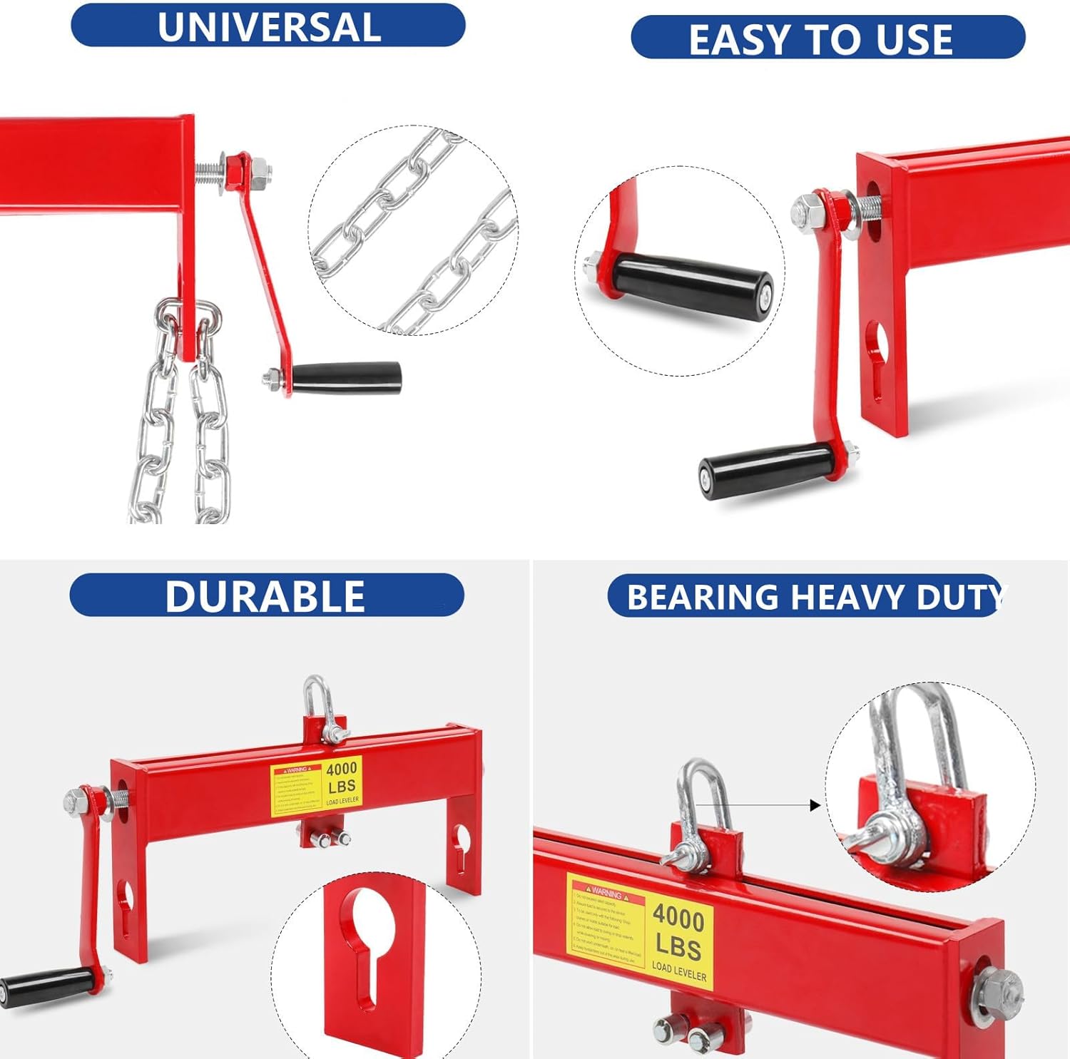 2 Ton Folding Hydraulic Engine Hoist with Load Leveler 4400 LBS Capacity Heavy Duty Cherry Picker 6 Swivel Wheels & Hydraulic Pump Adjustable Boom for Garage Workshop Warehouse