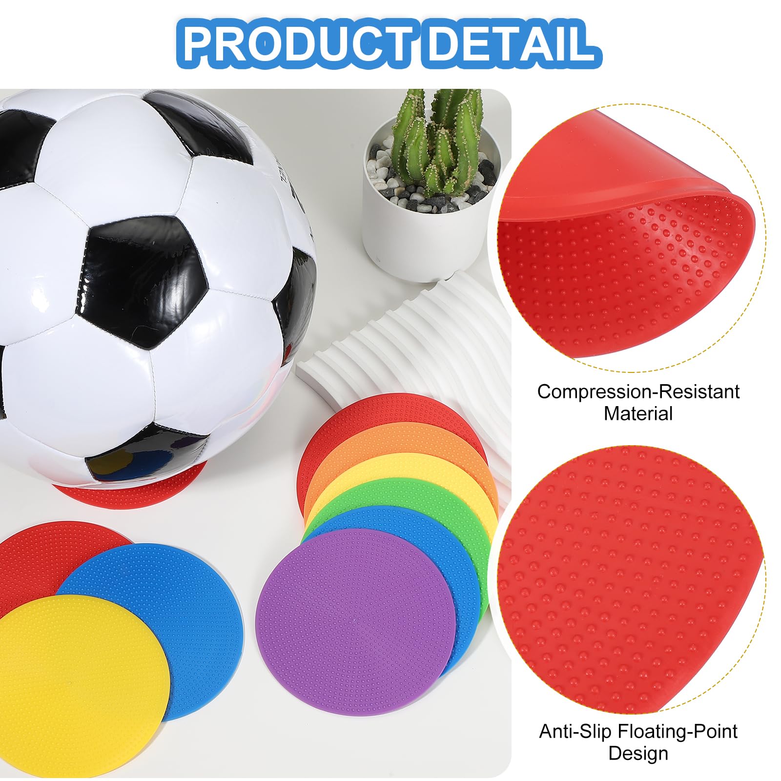 PATIKIL Marqueurs de Repérage 4 Pouces, 12 Pièces Points de Sol Antidérapants Marqueurs D'Agilité Cônes Plats Poly Dots pour Gymnase PE Entraînement de Vitesse de Danse, Rouge