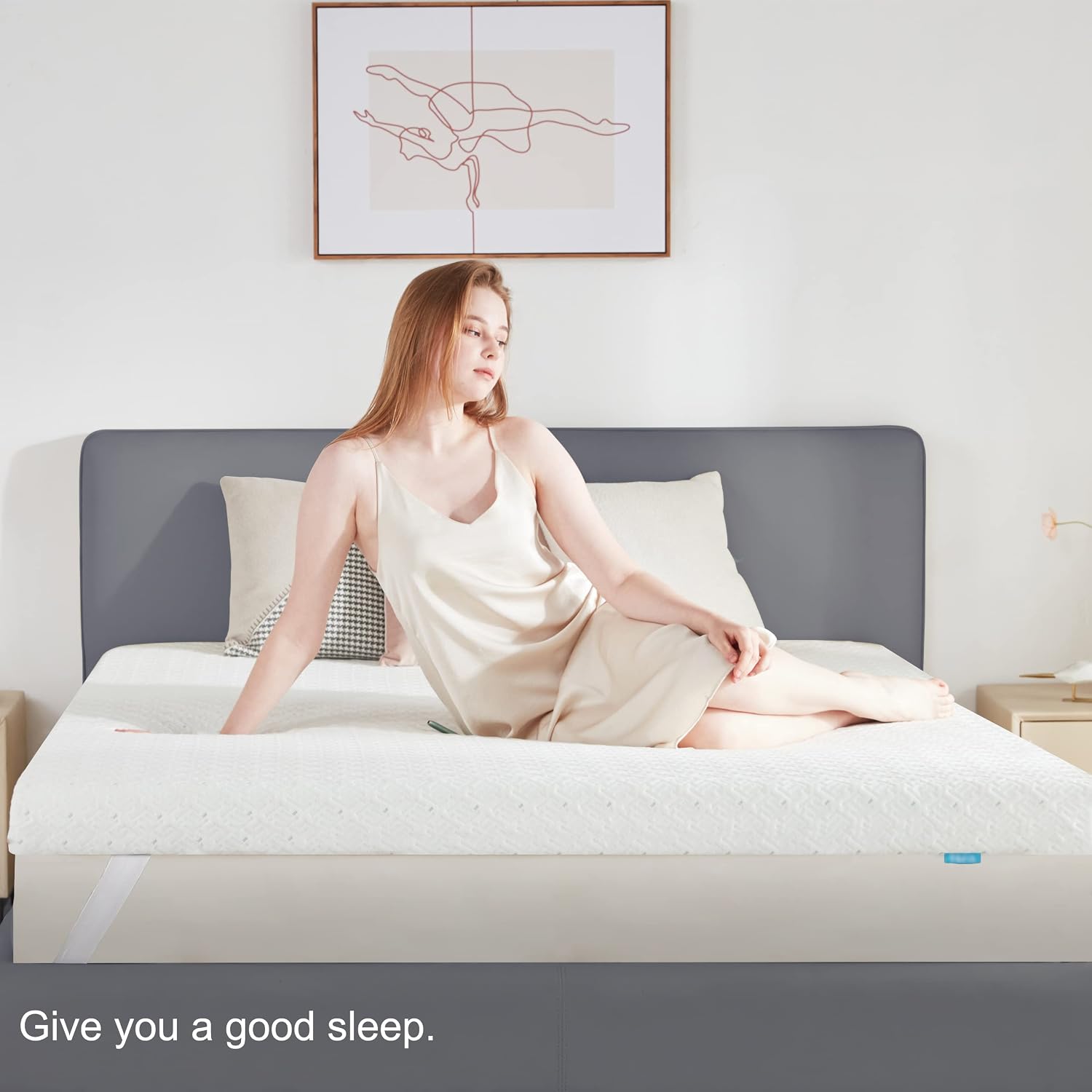 Cooling Gel Memory Foam Mattress Topper, Bed Topper Removable & Washable Cover, High-Density Ventilated Mattress Pad Airflow Design Relieving Back Pain (Full, 3in)