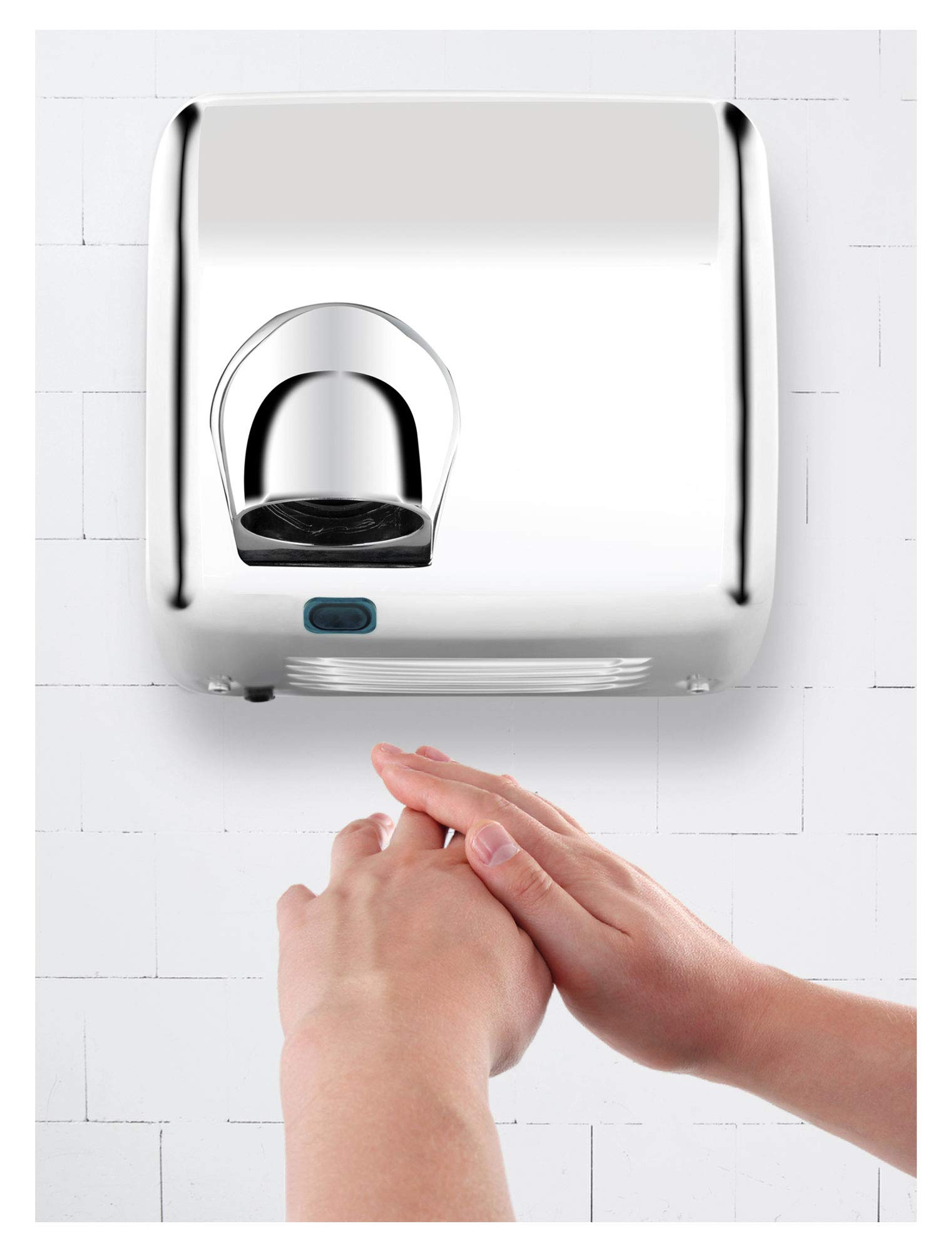 Stagecaptain HD-55A Dryboy Automatic Händetrockner zur Wandmontage - Automatischer Handtrockner mit Bewegungssensor - Leistung: 2300 Watt - Stabile Metallkonstruktion - Einfach zu montieren - Silber