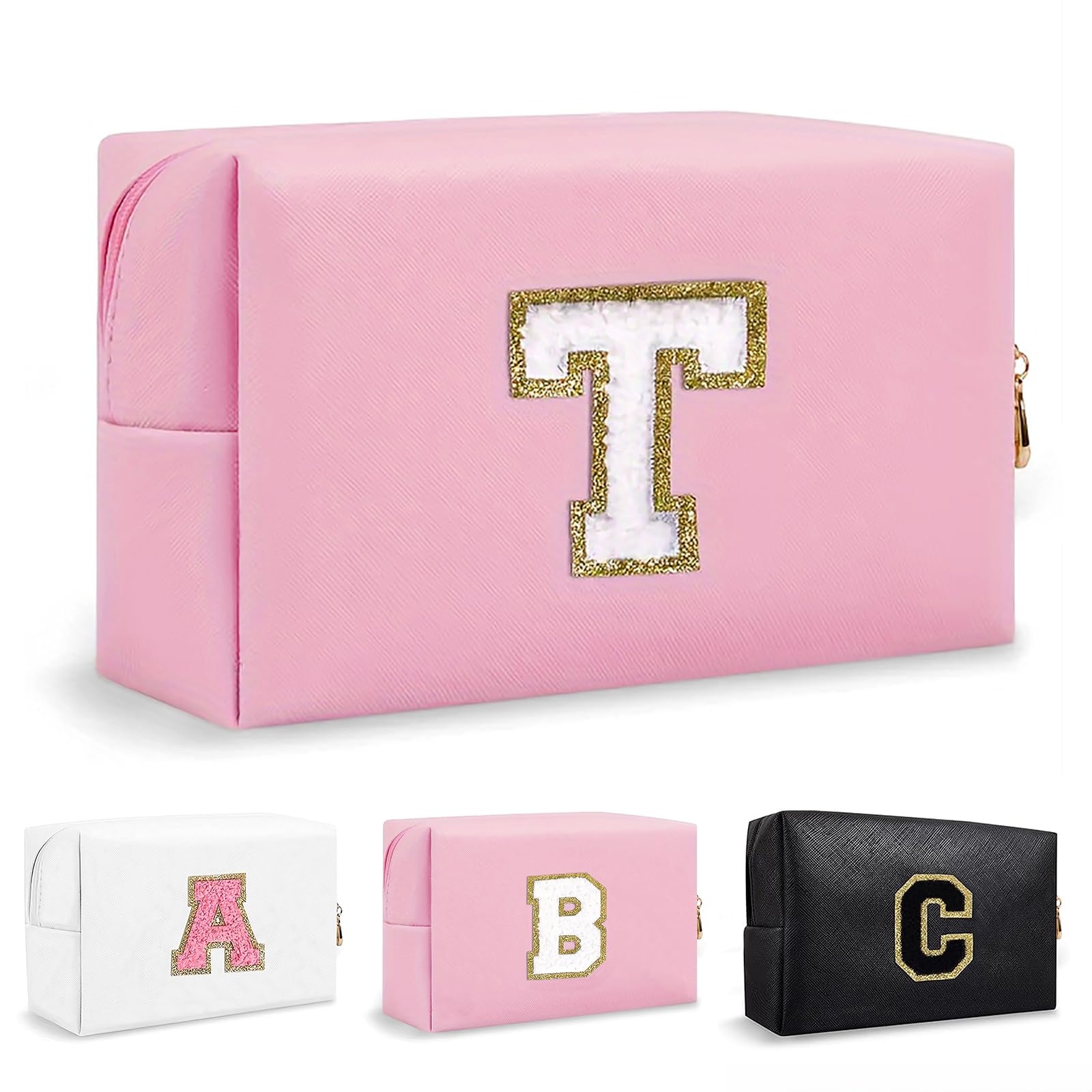 Bolsa de Maquillaje, Bolsa de Cosméticos Impermeable de Viaje, PU Cuero, Neceser de Baño, Bolsa De Aseo Y Almacenamiento para Mujer,Cosas Preppy para niñas Adolescentes (Letra A-Z) — view 147