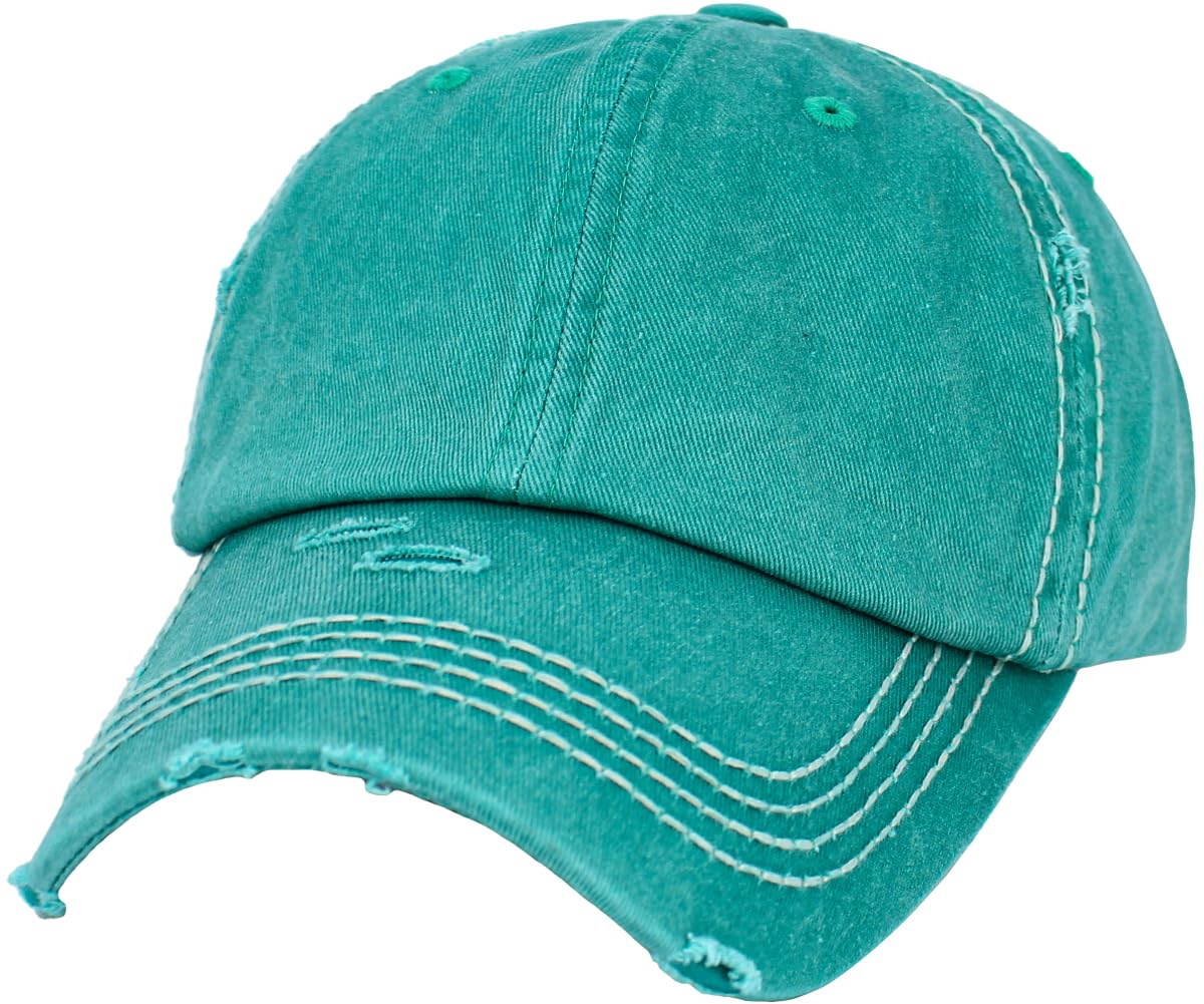KBETHOS Vintage Washed Distressed Cotton Dad Hat Baseball Cap Adjustable Polo Trucker Unisex Style Headwear