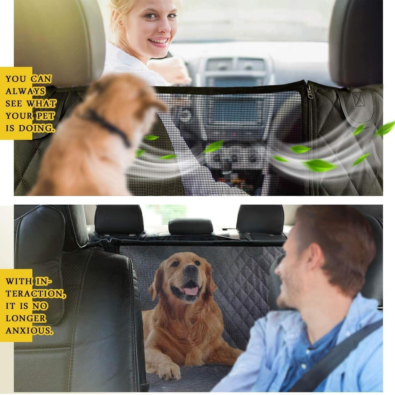 Amaca per Cani per sedili Posteriori Auto con Protezione Laterale e Finestra visiva in Rete, a Prova di Graffi e Copertura Impermeabile del Sedile per Animali Domestici per BYD Sea Lion 05 06 07