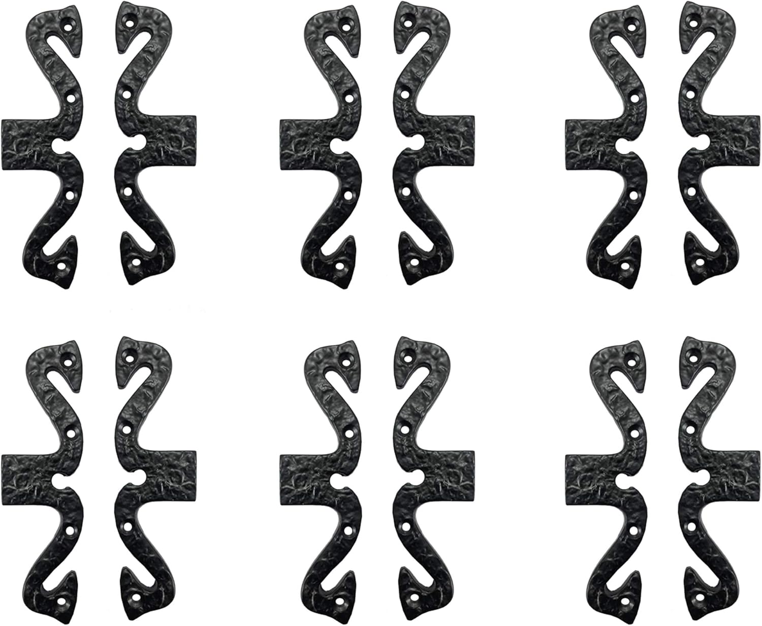 Adonai Hardware 5.1" "Karnaim Antique Iron False Hinge (12, Black Powder Coated)